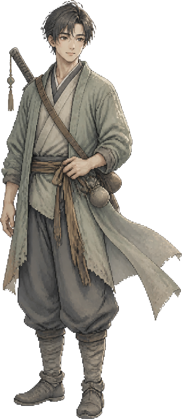 Kai 站在山门前
